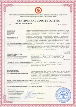 Сертификат соответствия пределов огнестойкости